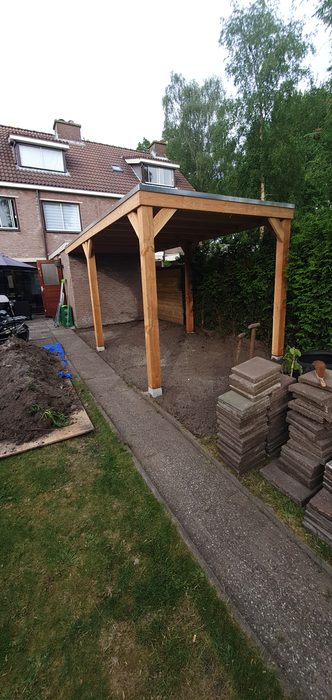 Houten overkapping / carport constructie